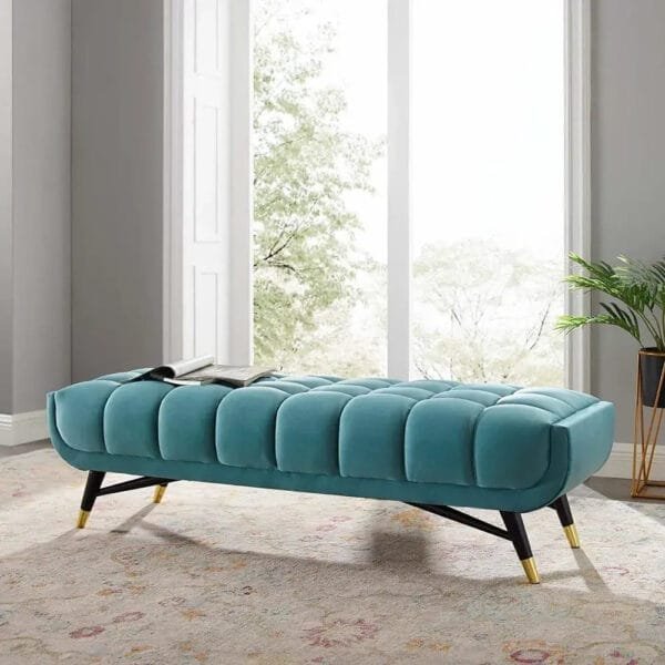 Velvet Tufted Banquette - Image 2